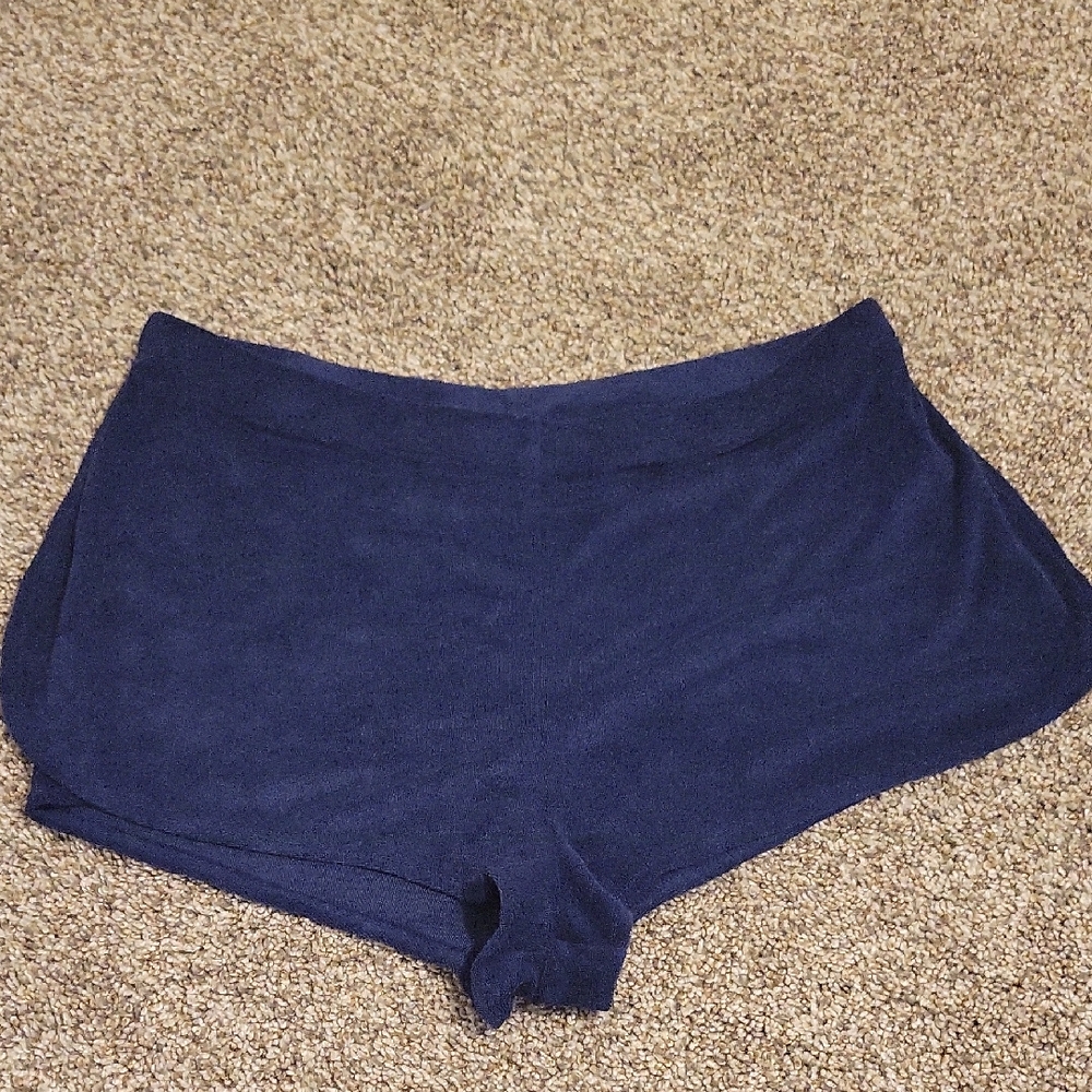 NWT Wild Fable High Slit Terry Swim Cover Up Shorts- Navy